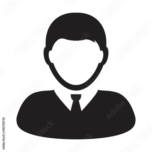 Boss icon vector male user person profile avatar symbol for business in a flat color glyph pictogram sign illustration
