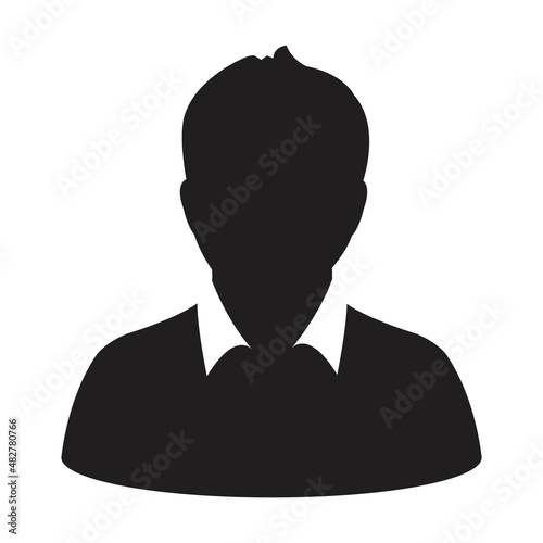 Customer icon vector male user person profile avatar symbol for business in a flat color glyph pictogram sign illustration