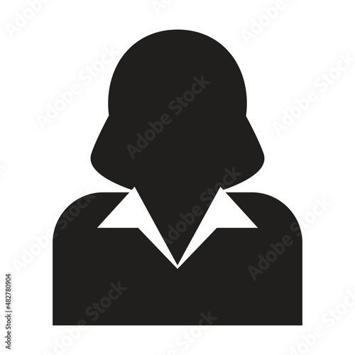 Associate icon vector female user person profile avatar symbol for business in a flat color glyph pictogram sign illustration