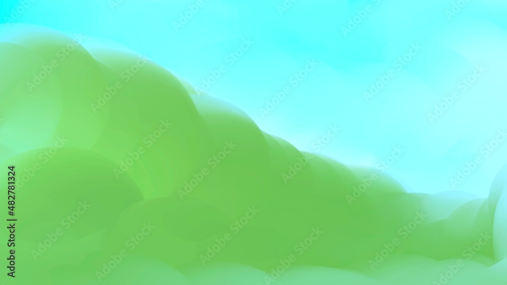 Green cloud abstract illustration background.