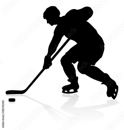 Silhouette Ice Hockey Player