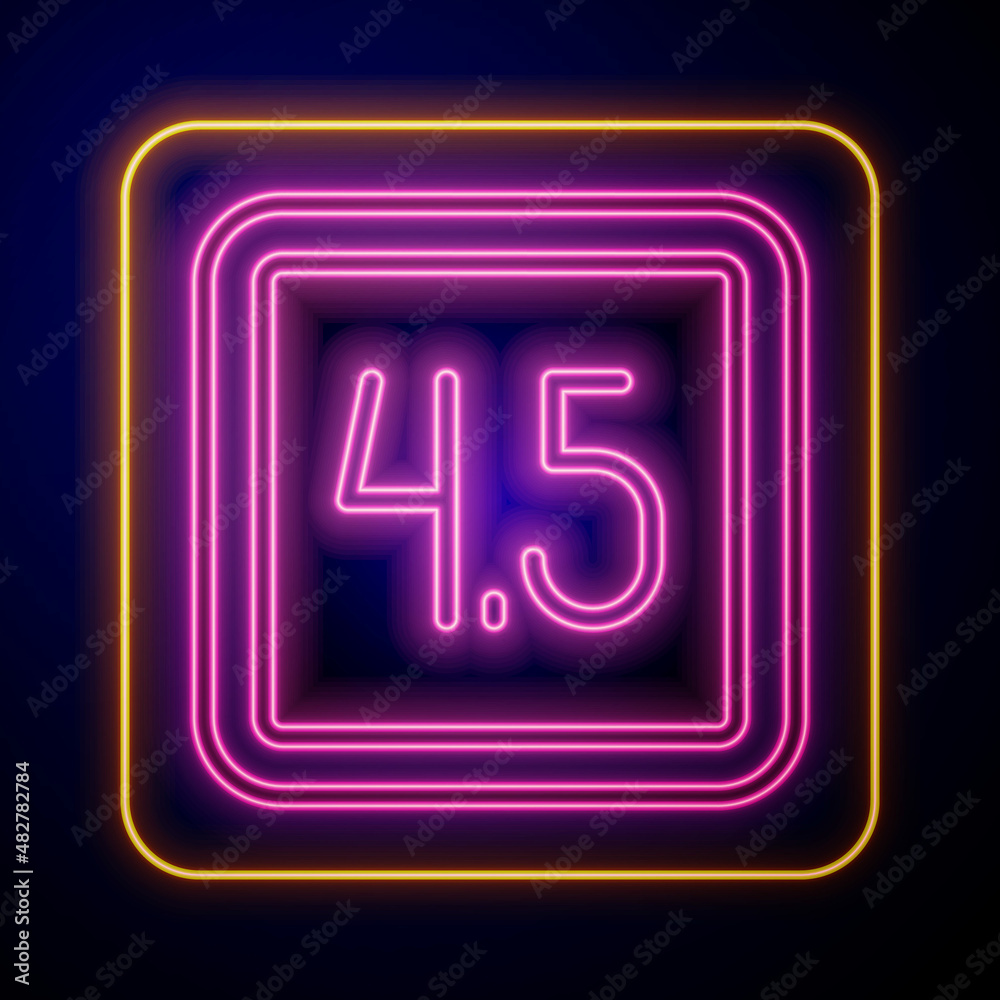 Glowing neon Film or movie cinematography rating or review icon isolated on black background. Vector Glowing neon Film or movie cinematography rating or review icon isolated on black background. Vector