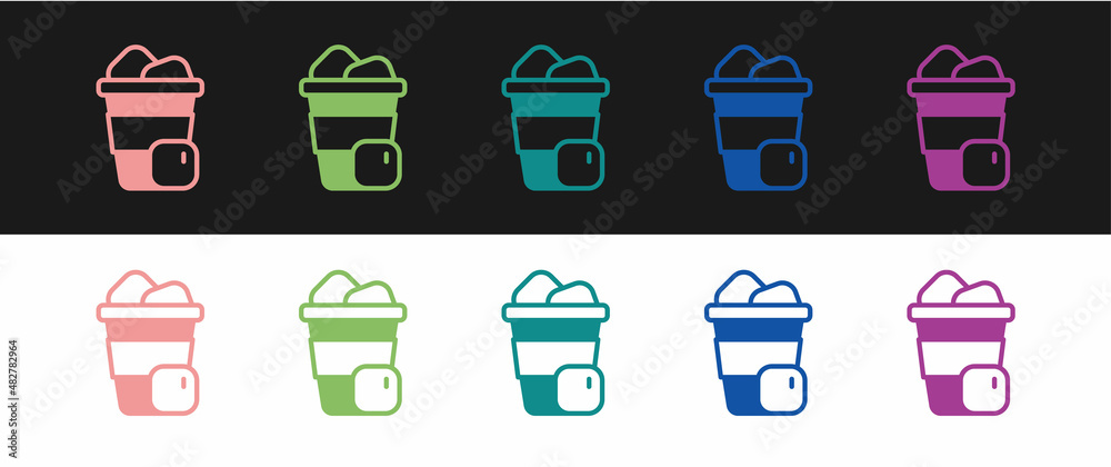 Set Iced coffee icon isolated on black and white background. Vector Set Iced coffee icon isolated on black and white background. Vector