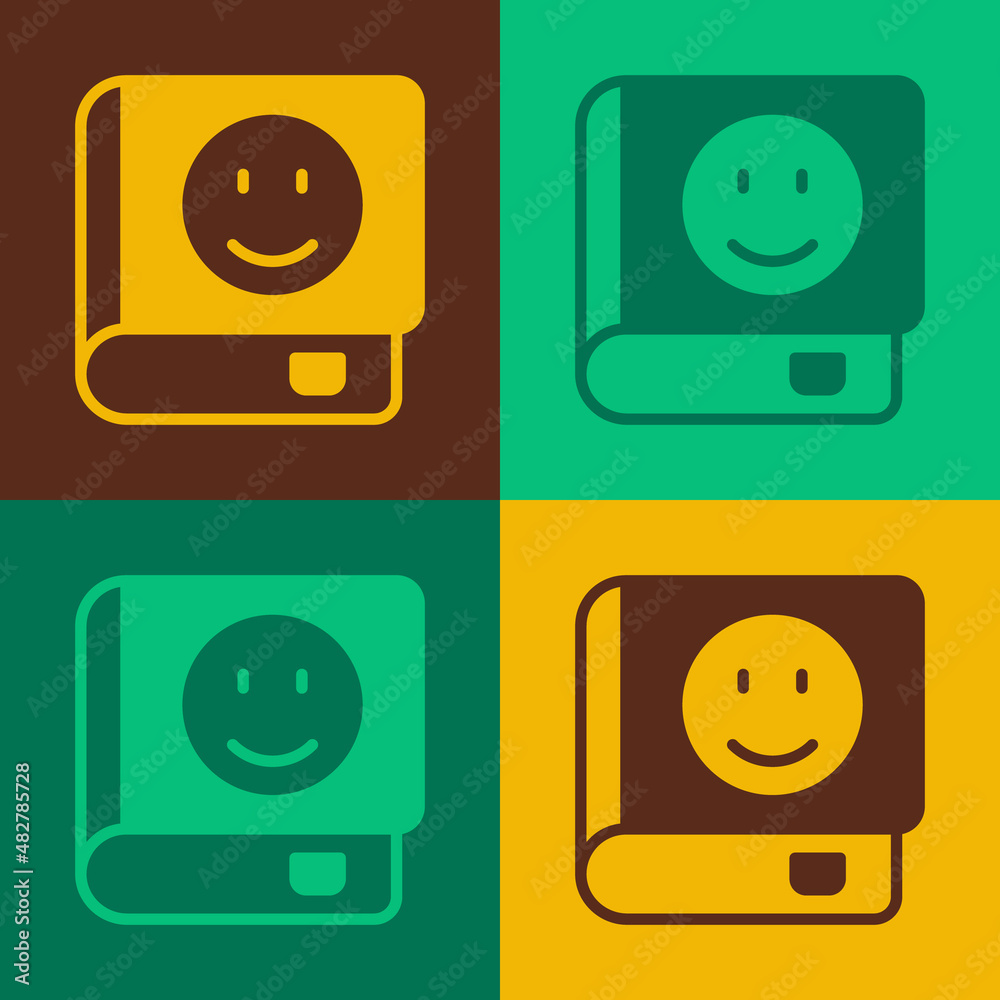 Pop art Book icon isolated on color background. Vector Pop art Book icon isolated on color background. Vector