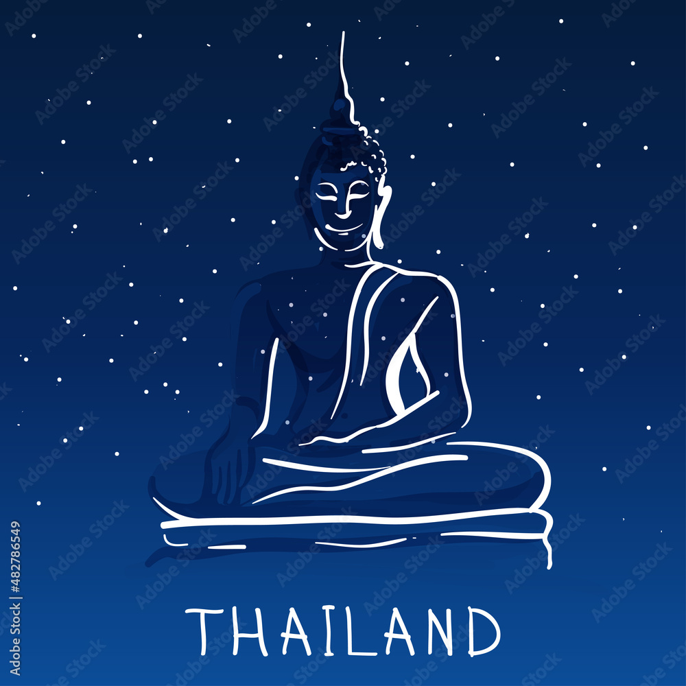 World famous landmark series: Statue of Sitting Buddha, Thailand World famous landmark series: Statue of Sitting Buddha, Thailand