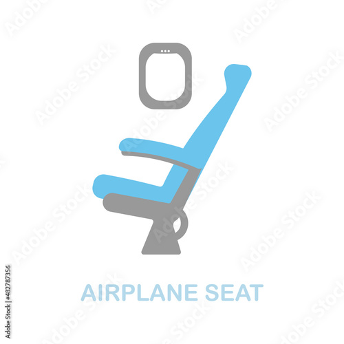 Airplane Seat flat icon. Colored element sign from airport collection. Flat Airplane Seat icon sign for web design, infographics and more.