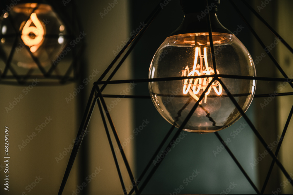 chandelier with designer light bulb