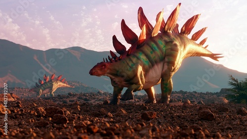 Artwork of Stegosaurus photo