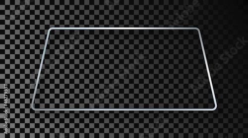 Wallpaper Mural Silver glowing rounded trapezoid shape frame with shadow Torontodigital.ca