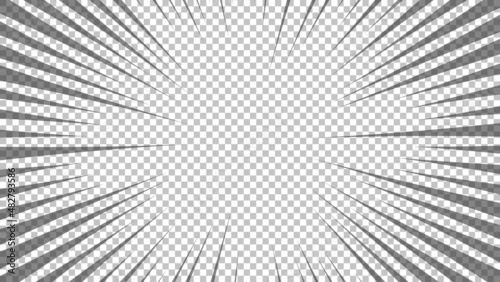 Black comic book transparent background