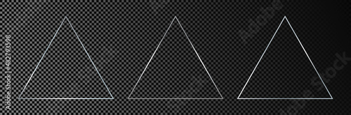 Silver glowing triangle frame