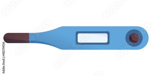 Flat illustration of medical thermometer for measure temperature of body.