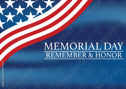 Abstract Happy Memorial Day Background Vector Design. National American Holiday.