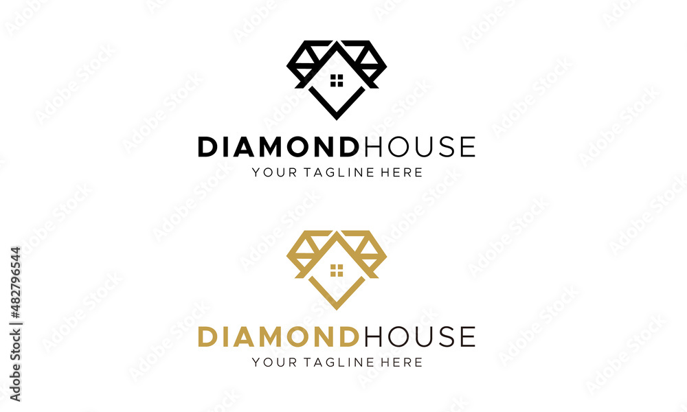 Naklejka premium Luxury Diamond House for Real Estate Company
