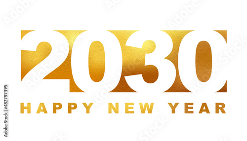 2030 Happy New Year in golden design, Holiday greeting card design