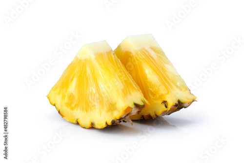 Pineapple slices isolated on white background. Clipping path.