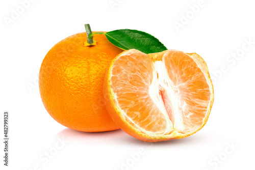 tangerine orange on white