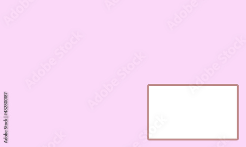 peach background with white square in bottom corner