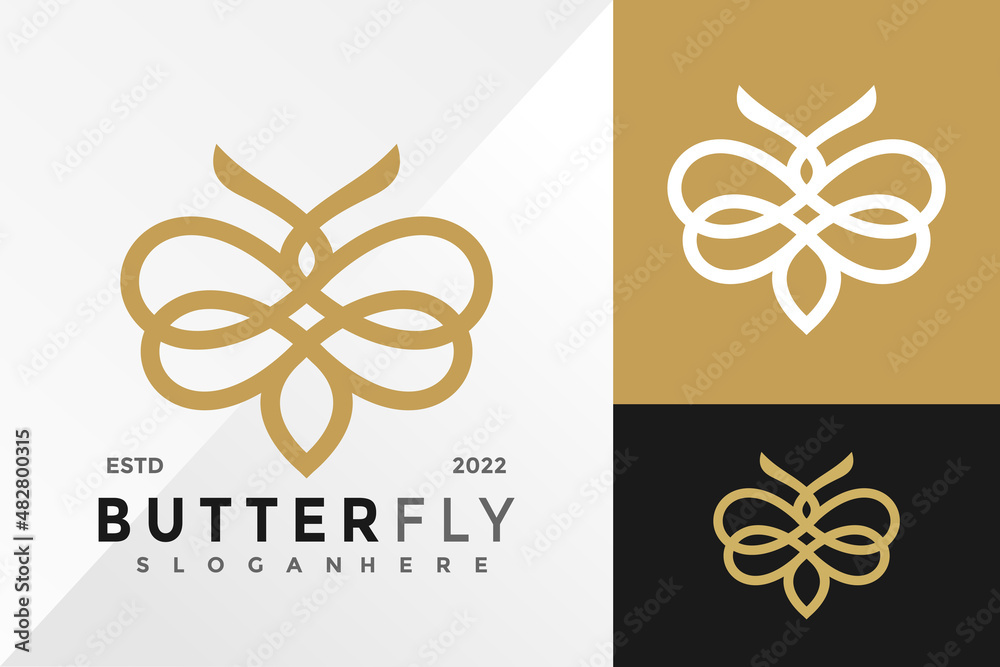 Luxury Butterfly Line Logo Design Vector illustration template Luxury Butterfly Line Logo Design Vector illustration template