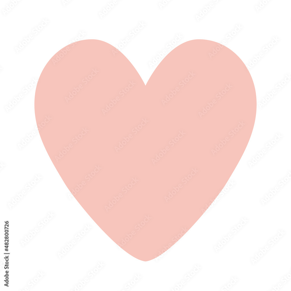Cute pink heart shape icon. Vector illustration. Design element for romantic compositions, background for text. Valentines Day symbol