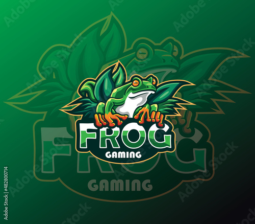 frog logo mascot vector. frog charter logo for e-Sports team