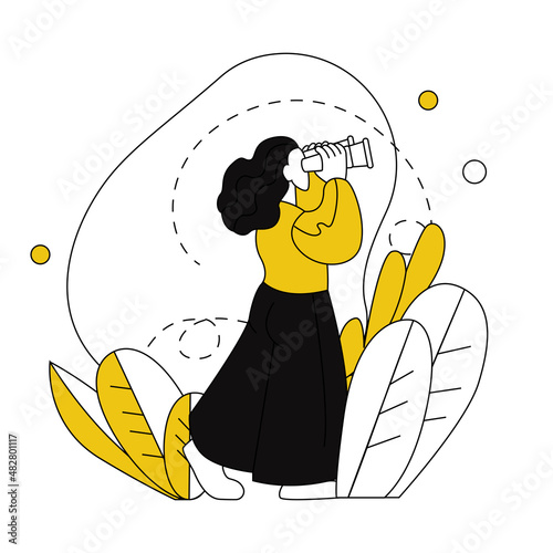 business concept composition. Modern vector template. The concept is finding your niche in business or finding customers.