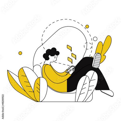 business concept composition. Modern vector template. The concept is finding your niche in business or finding customers.