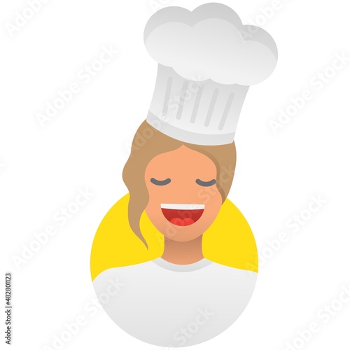 Woman chef icon female in cook hat vector