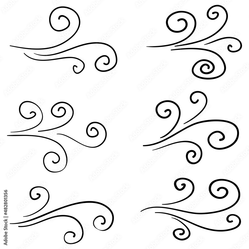doodle wind illustration vector handrawn style doodle wind illustration vector handrawn style
