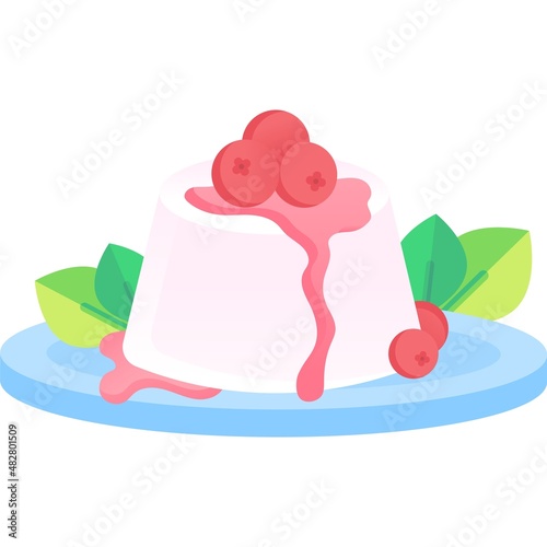 Pudding icon jello gelatin vector caramel creme