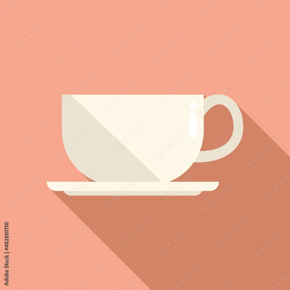Hot coffee cup icon flat vector. Diet nutrition Hot coffee cup icon flat vector. Diet nutrition