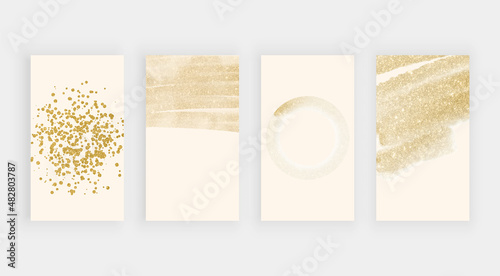 Golden glitter social media backgrounds for stories photo