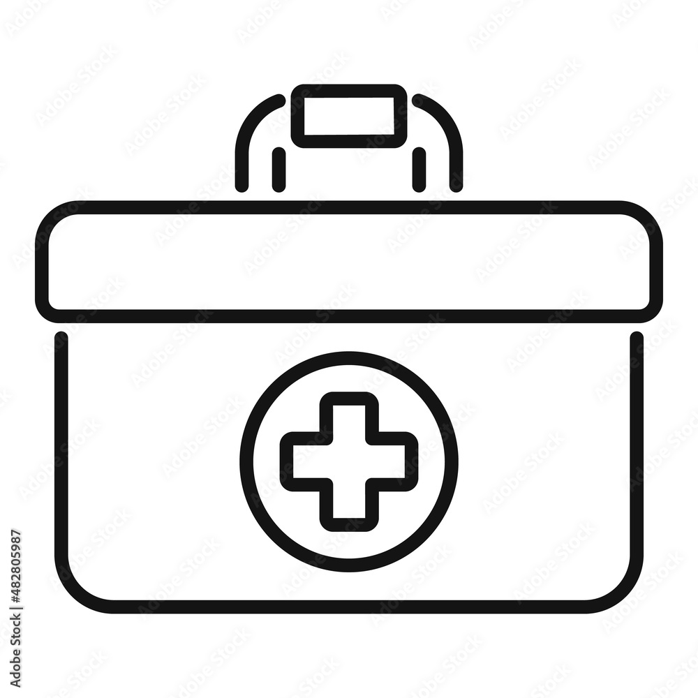 First aid kit icon outline vector. Life active First aid kit icon outline vector. Life active
