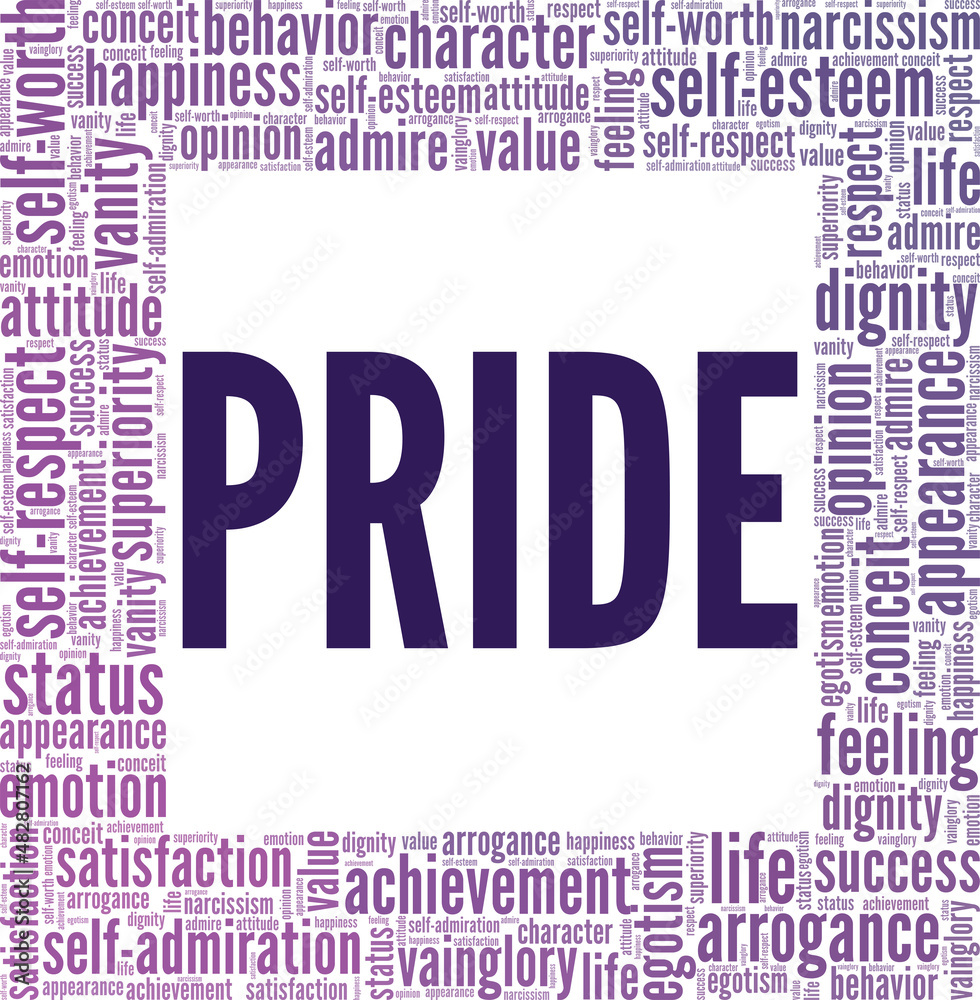 Fototapeta premium Pride conceptual vector illustration word cloud isolated on white background.