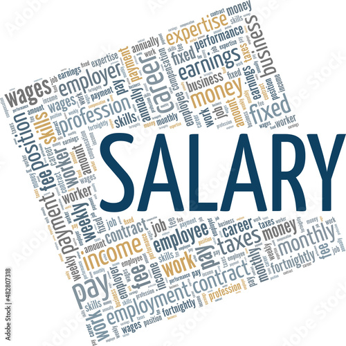 Salary conceptual vector illustration word cloud isolated on white background.
