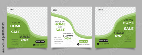 Real estate house property instagram post or social media banner 