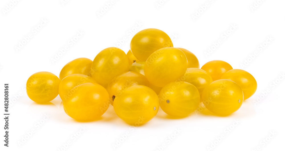 Yellow cherry Tomatoes isolated on white