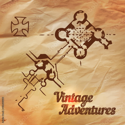 Vintage Adventures: vector set. Design elements