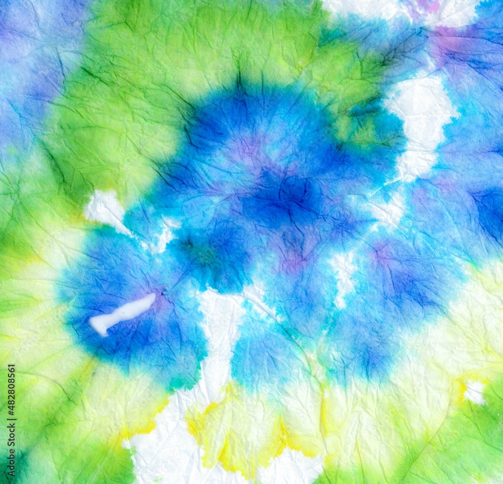 Batik Swirl Spiral Tie Dye.  Vivid Die Fun Denim
