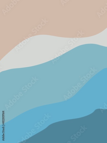 Abstract templatein beige blue color. Watercolor texture with wallpaper background