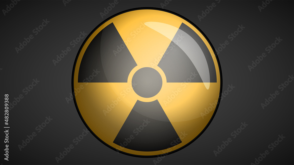 a three-dimensional symbol sign of radioactive contamination a three-dimensional symbol sign of radioactive contamination
