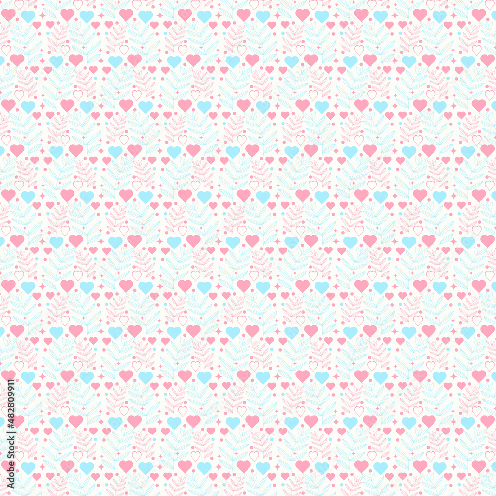 Valentine hearts seamless pattern set, Decorative wallpaper.heart seamless pattern set love valentine romantic,et of trendy hand-drawn doodle seamless pattern with hearts. Collection of valentines day