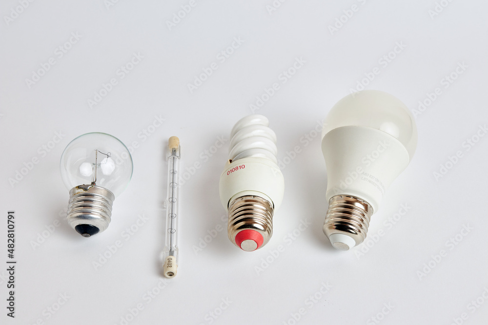 The evolution of lighting lamps. Energy saving. The evolution of lighting lamps. Energy saving.