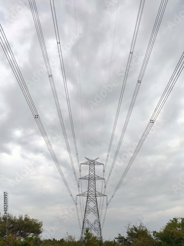 power lines in the field