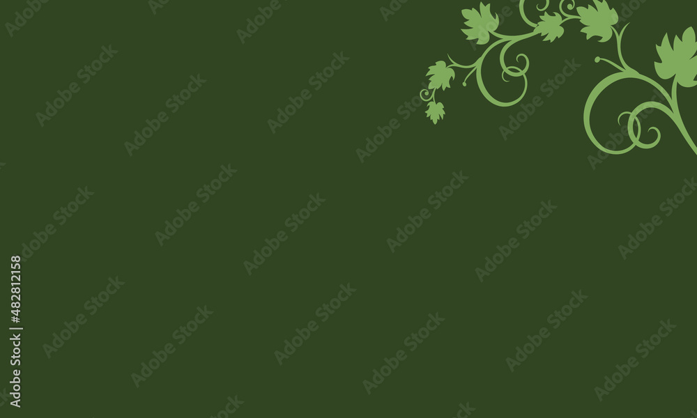 green background with leaves in the top corner green background with leaves in the top corner