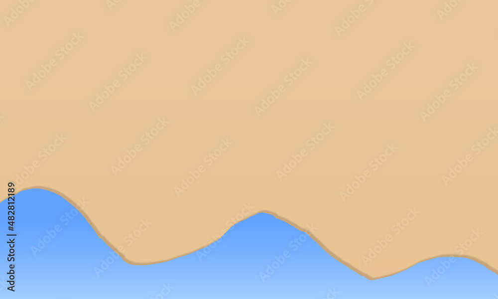 Fototapeta premium light brown background with blue water waves below