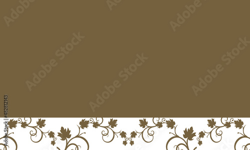 brown background with leaves in a white box below