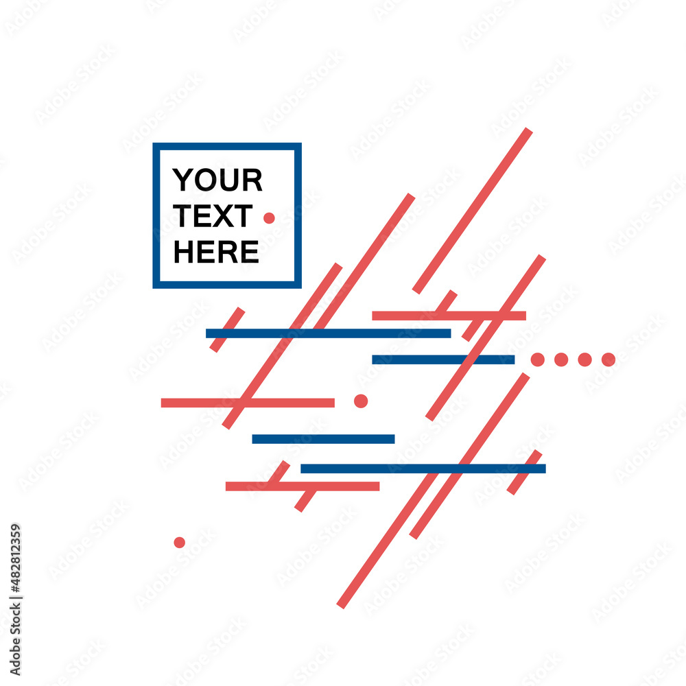 Vector poster design with red and blue lines and shapes. Abstract geometric illustration. Art dynamic background Vector poster design with red and blue lines and shapes. Abstract geometric illustration. Art dynamic background