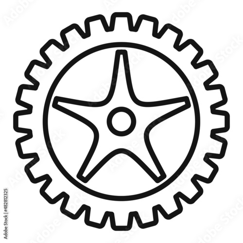 Bike crank arm icon outline vector. Mechanic fix