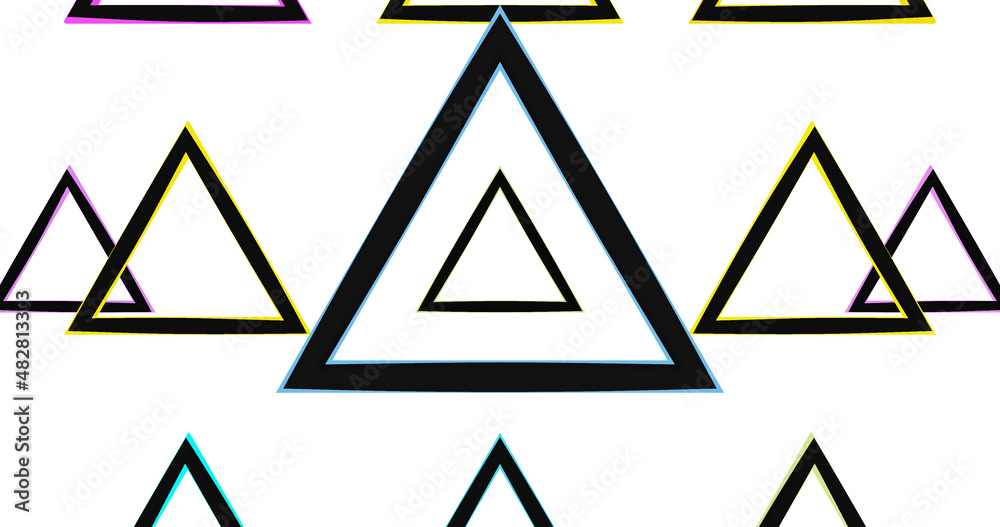 Render with multicolored triangles on a light white background